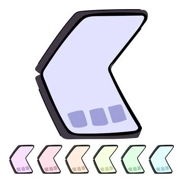 Arrow flexible screen vector cartoon graphic 스톡 일러스트