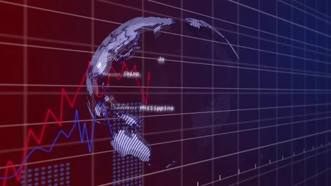 Arrow flickering over grid initiating lines sliding forming rotating 3D globe 库存影片 313552844