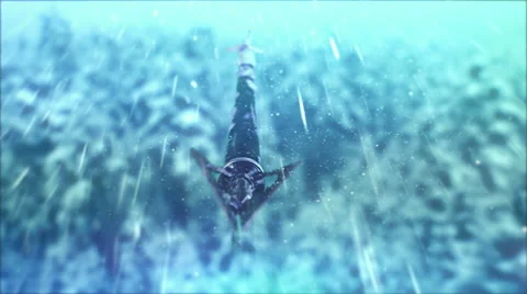 The arrow flies through the snow. Video stock 68681393