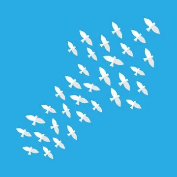 Arrow of flying birds Illustrazione stock