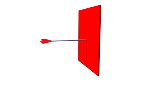 Arrow flying through the walls to hit the target Stock Footage 656185