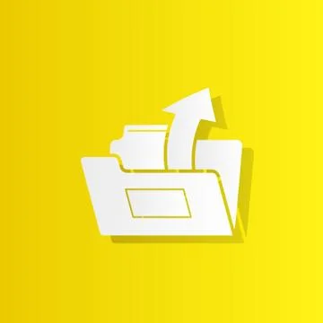 Arrow from folder white icon with shadow Stock Illustration