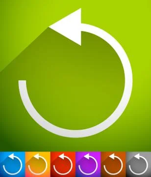 Arrow following a circle path, rotating circular arrow leftwards. Stock Illustration