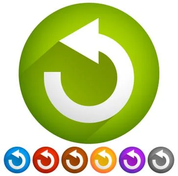 Arrow following a circle path, rotating circular arrow leftwards. Stock Illustration