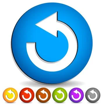 Arrow following a circle path, rotating circular arrow leftwards. Stock Illustration