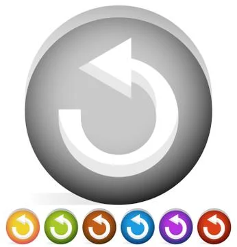Arrow following a circle path, rotating circular arrow leftwards. Stock Illustration