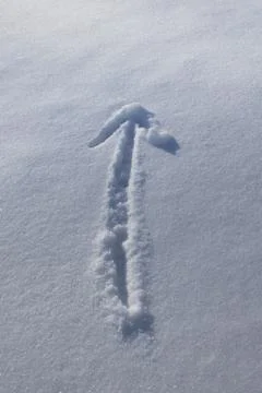 Arrow Forward Drawn in Snow Stock Photos