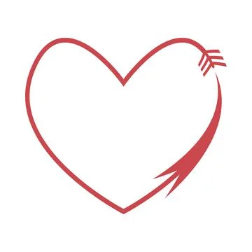 Arrow frame in heart shape for graphic design Stock Illustration