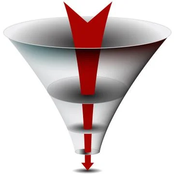 Arrow funnel chart Stock Illustration