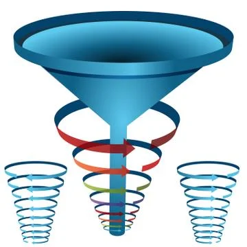 Arrow funnel chart Stock Illustration