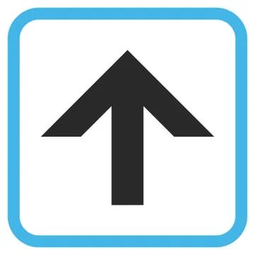 Arrow Up Glyph Icon In a Frame 스톡 일러스트