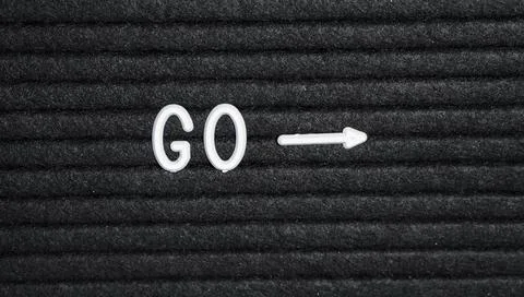 Arrow with go textile Stock Photos