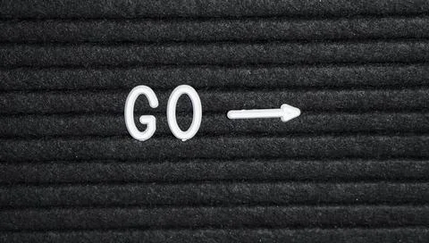 Arrow with go textile Stock Photos