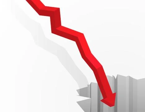 Arrow going in to the abyss. Stock Illustration