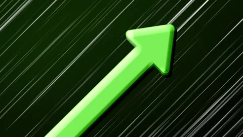 Arrow Going Up Green Line Gradient Background Loop Material. Stock Footage 282157440