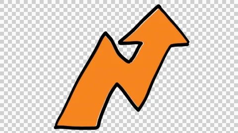 Arrow going up icon cartoon hand drawn illustration animation sketch transparent Stock Footage 44896189
