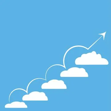 Arrow going up stairs, progress concept Stock Illustration