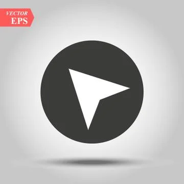 Arrow gps icon vector, in trendy flat style isolated on white background. Vec Stock Illustration