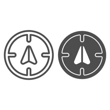 Arrow gps with target line and solid icon, Navigation concept, Position sign on イラスト素材