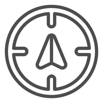 Arrow gps with target line icon, Navigation concept, Position sign on white Stock Illustration