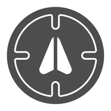 Arrow gps with target solid icon, Navigation concept, Position sign on white Stock Illustration