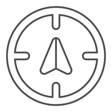 Arrow gps with target thin line icon, Navigation concept, Position sign on white Stock Illustration