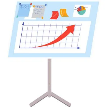 Arrow graph chart on business board icon vector Stock Illustration