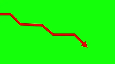 Arrow graph falling down 4k business icon animation Stock Footage 307424076
