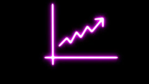 Arrow graph going up. Futuristic raise arrow chart digital transformation a.. Stock Illustration