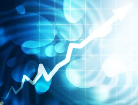 Arrow graph going up Stock Photos