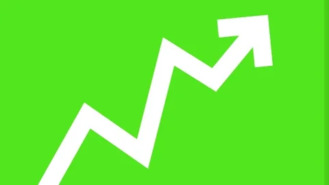 Arrow graph green screen animation | Stock Video | Pond5