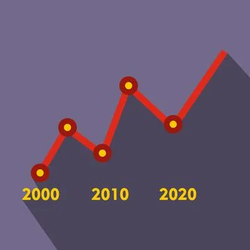 Arrow graph icon, flat style Illustration
