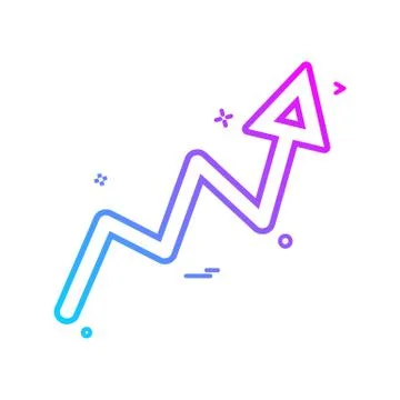 Arrow graph progress up icon vector design Stock Illustration