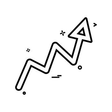 Arrow graph progress up icon vector design Stock Illustration