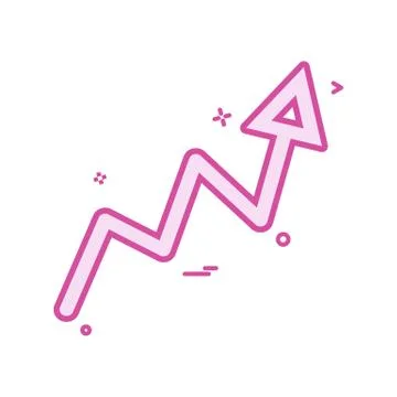 Arrow graph progress up icon vector design Stock Illustration