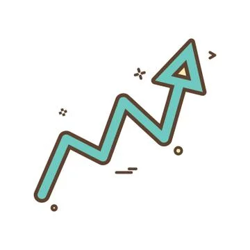 Arrow graph progress up icon vector design Ilustración de archivo