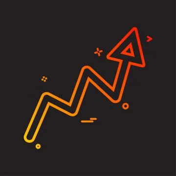 Arrow graph progress up icon vector design Ilustración de archivo