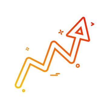 Arrow graph progress up icon vector design Stockillustratie