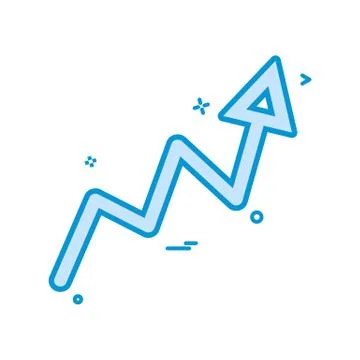 Arrow graph progress up icon vector design Stock Illustration