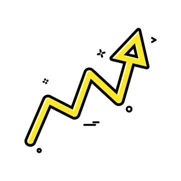 Arrow graph progress up icon vector design Ilustración de archivo