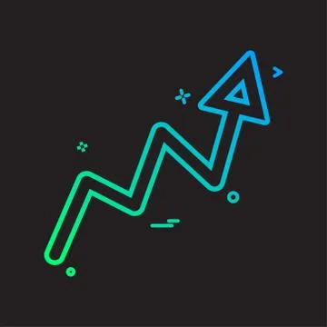 Arrow graph progress up icon vector design Ilustración de archivo