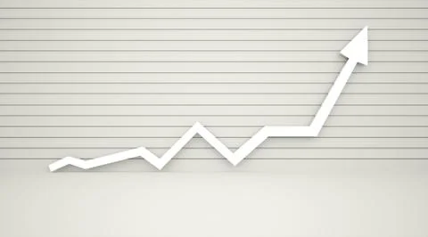 Arrow with graph rendered Stock Illustration
