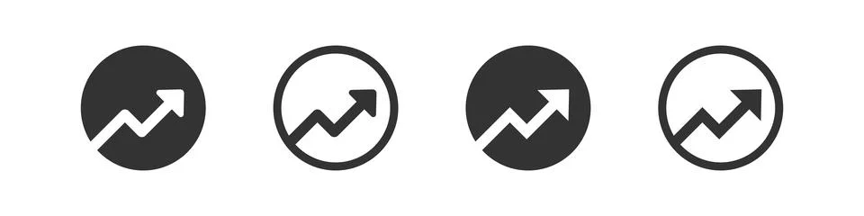 Arrow up graph. Zig zag trand symbol. Zig-zag grow, rise sign in vector flat Stock Illustration
