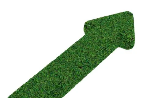 Arrow from grass, 3D rendering Stock Illustration
