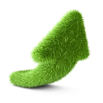 Arrow from grass, direction UP. Stock Illustration