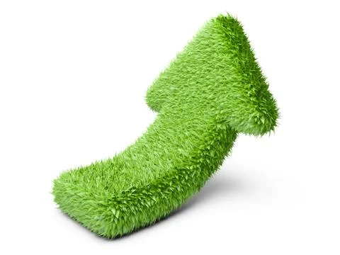 Arrow from grass, direction UP. Stock Illustration