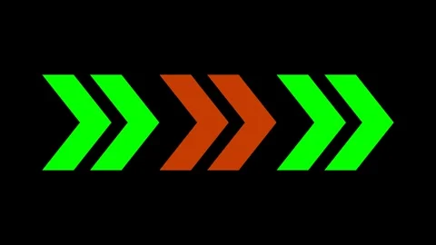 Arrow-green-fluorescent-turn-red-4K Stockbeeldmateriaal 274296392