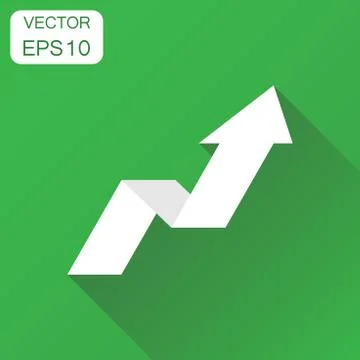 Arrow growing graph icon. Business concept progress arrow grow pictogram. Vec Stock Illustration