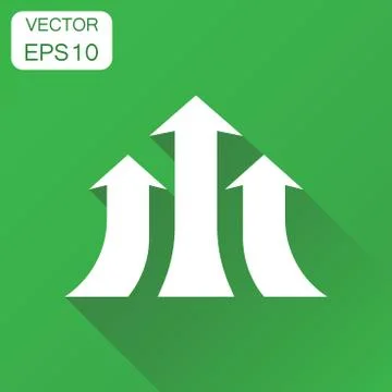 Arrow growing graph icon. Business concept progress arrow grow pictogram. Vec Stock Illustration