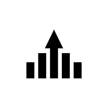 Arrow Growing Graph, Progress Arrow Grow. Flat Vector Icon illustration. Simp Stock Illustration